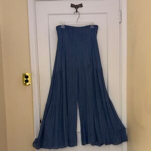 Free People Indigo Wide-Leg Pants